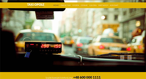 strona internetowa dla taxi